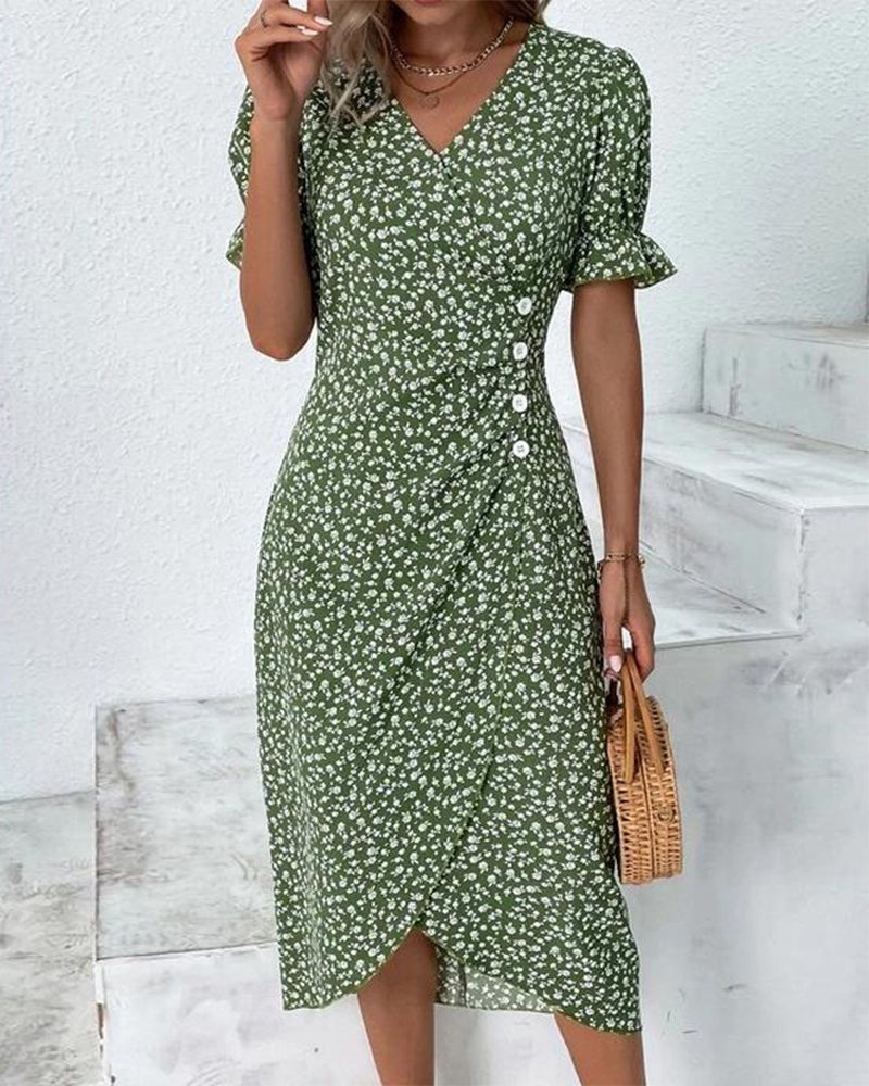 Rosa | Robe Wrap à Imprimé Floral Élégant