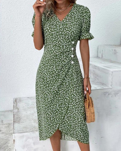 Rosa | Robe Wrap à Imprimé Floral Élégant