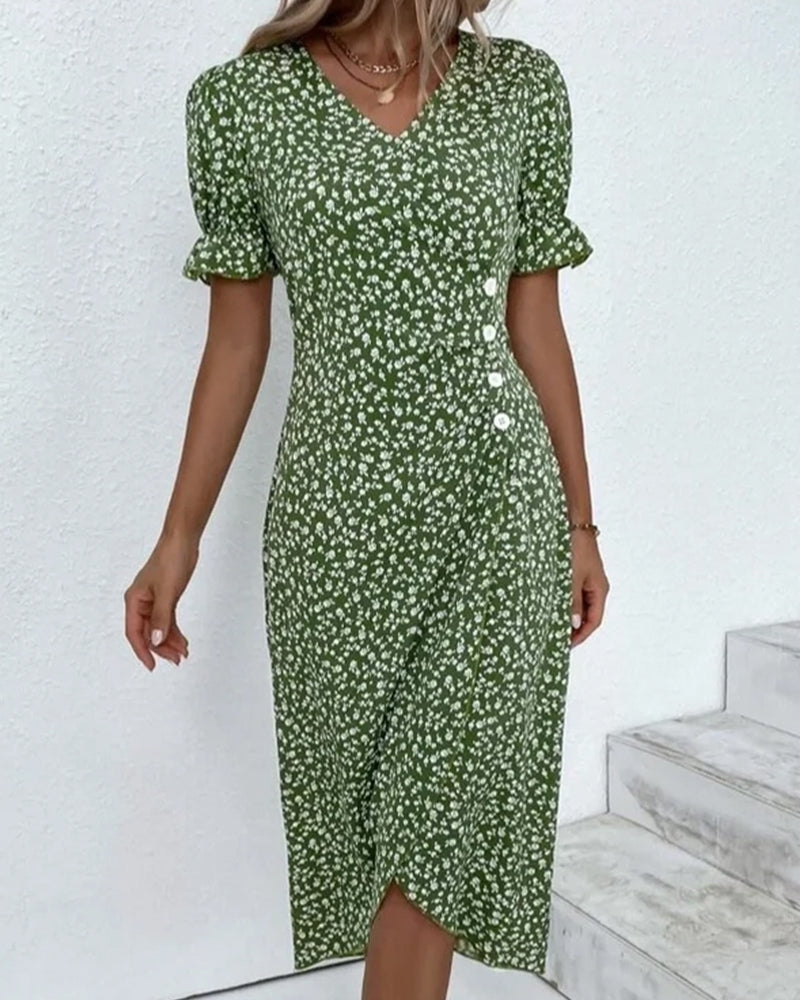 Rosa | Robe Wrap à Imprimé Floral Élégant