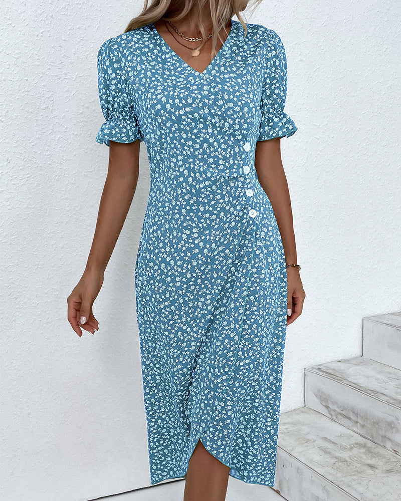 Rosa | Robe Wrap à Imprimé Floral Élégant