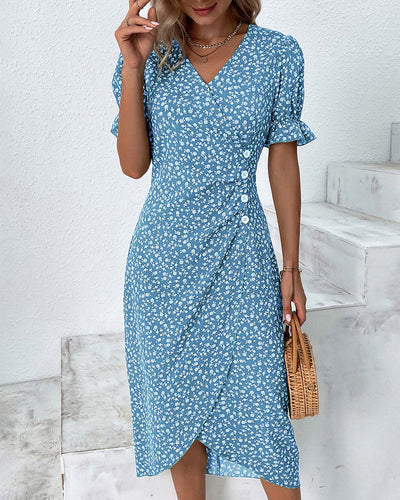 Rosa | Robe Wrap à Imprimé Floral Élégant