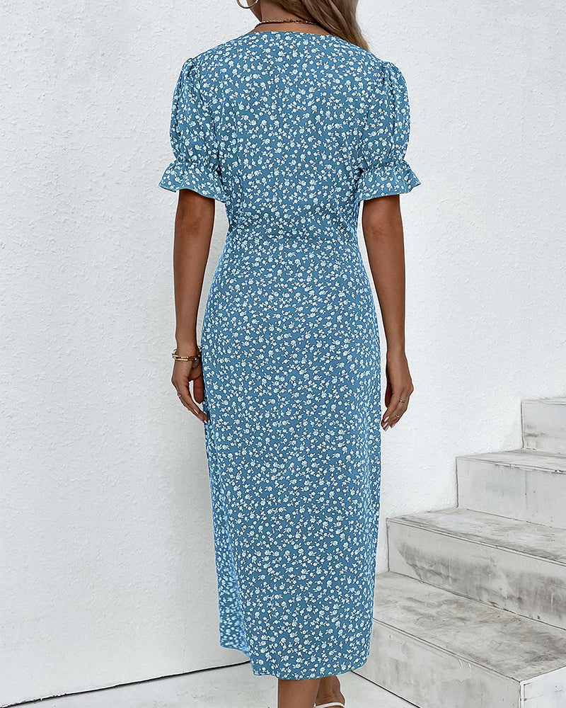 Rosa | Robe Wrap à Imprimé Floral Élégant