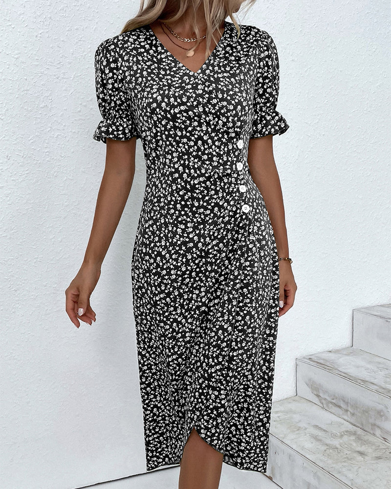 Rosa | Robe Wrap à Imprimé Floral Élégant