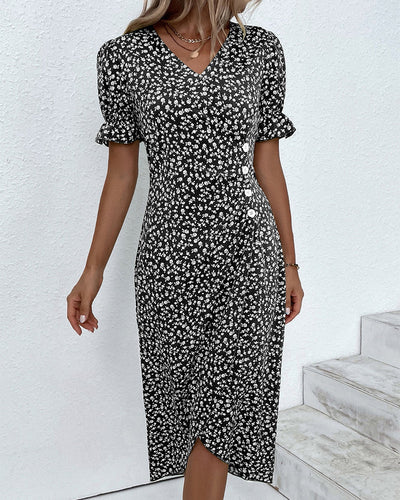 Rosa | Robe Wrap à Imprimé Floral Élégant