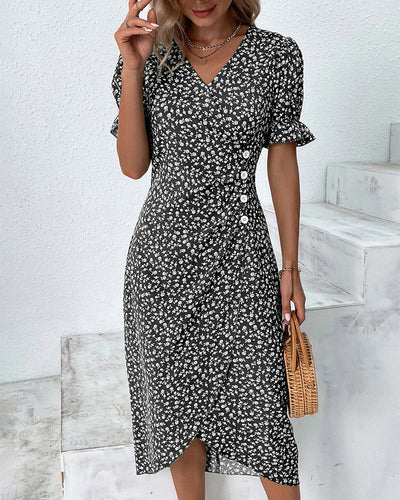 Rosa | Robe Wrap à Imprimé Floral Élégant