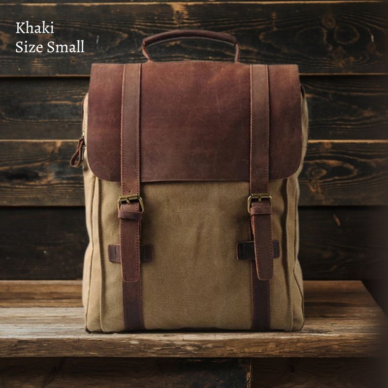 Harlan | Sac d'école en toile et cuir