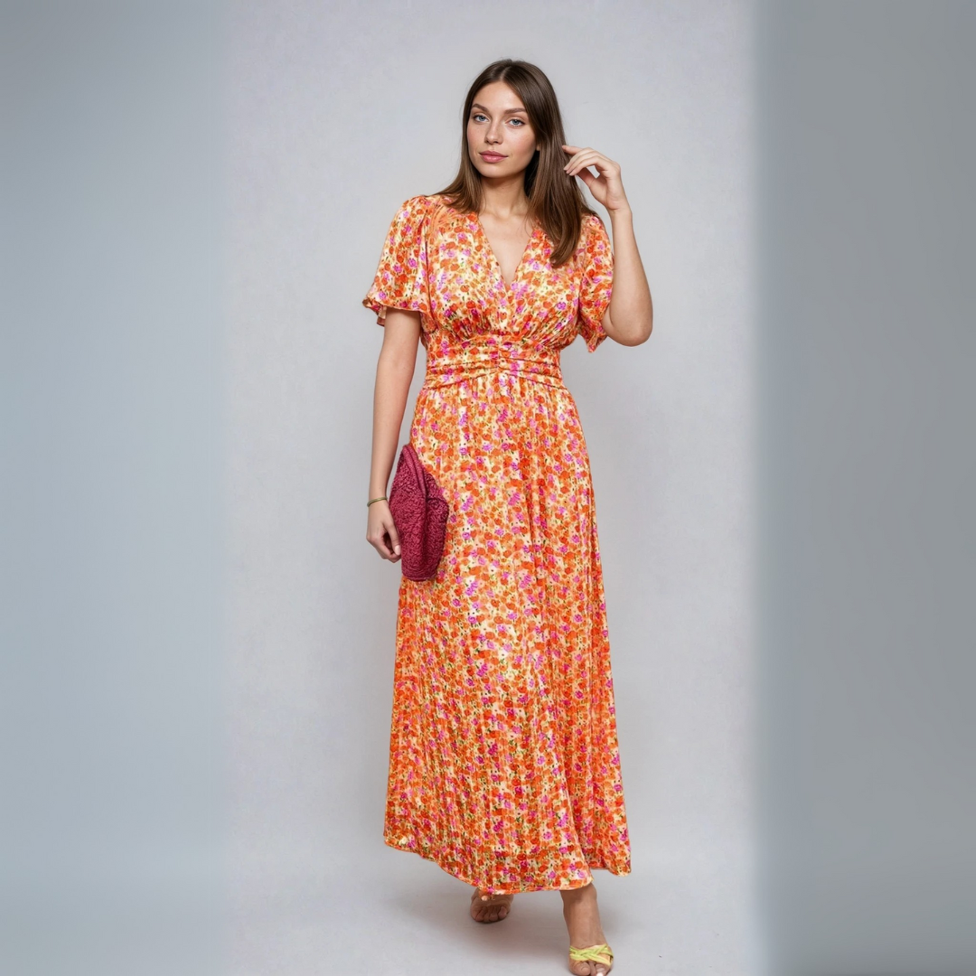 Pauline - Longue Robe à Motif Floral