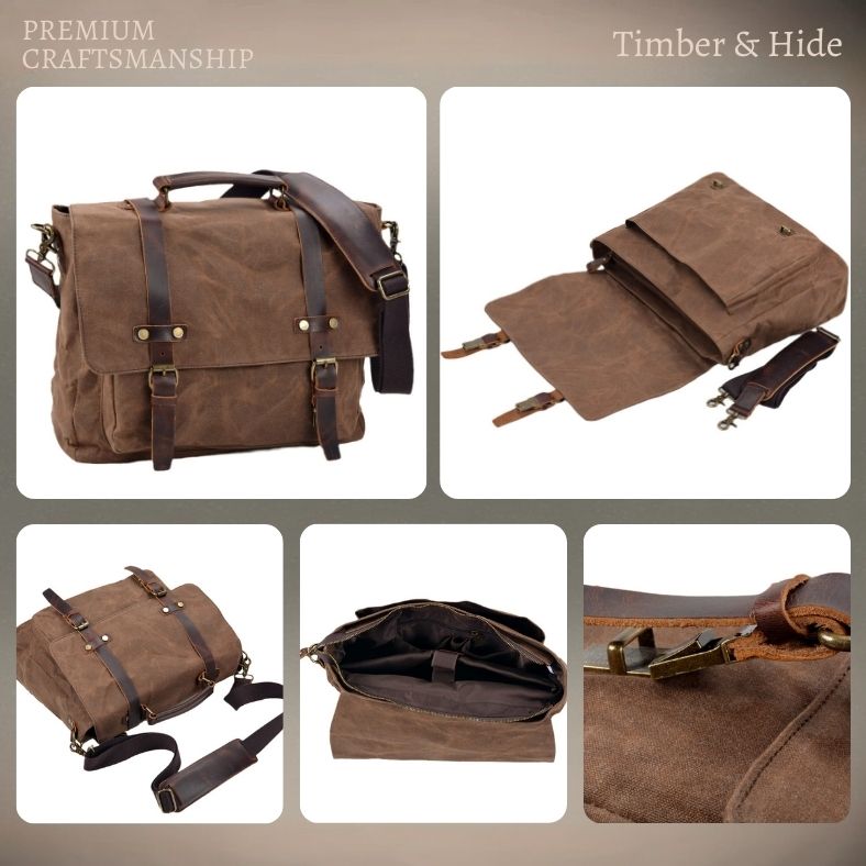 Sac Messenger en Toile & Cuir | BRUGES