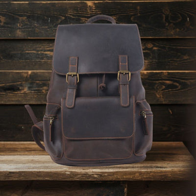 Sac à dos en cuir avec cordon de serrage | FLAM
