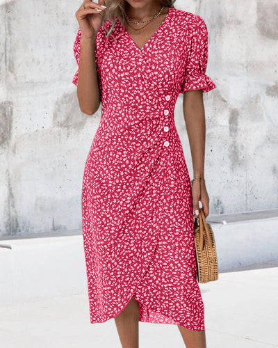 Rosa | Robe Wrap à Imprimé Floral Élégant