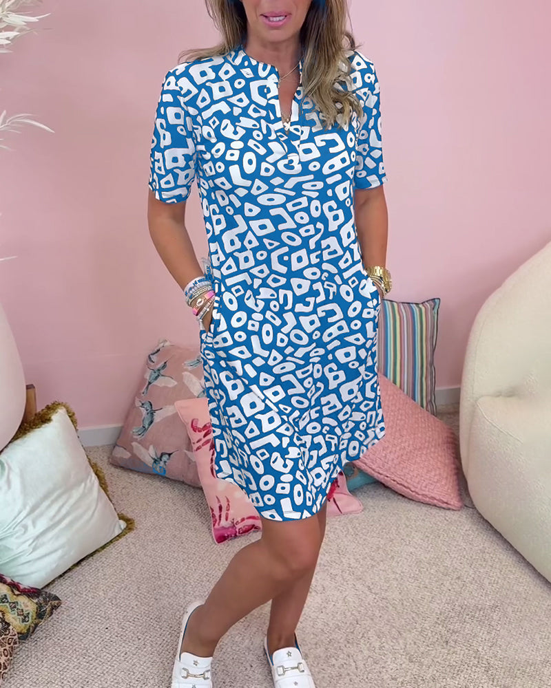 Viaro™ | Robe imprimée avec décolleté en V et poches