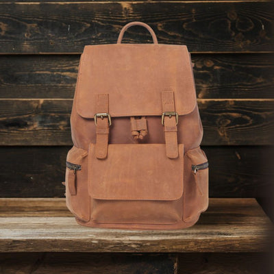Sac à dos en cuir avec cordon de serrage | FLAM