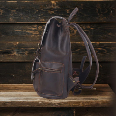 Sac à dos en cuir avec cordon de serrage | FLAM