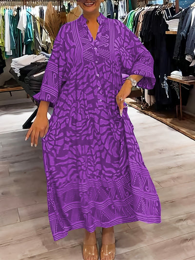 Mira | Robe imprimée avec décolleté en V (Presque épuisée)