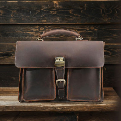 Sac à Bandoulière en Cuir Marron | COLMAR