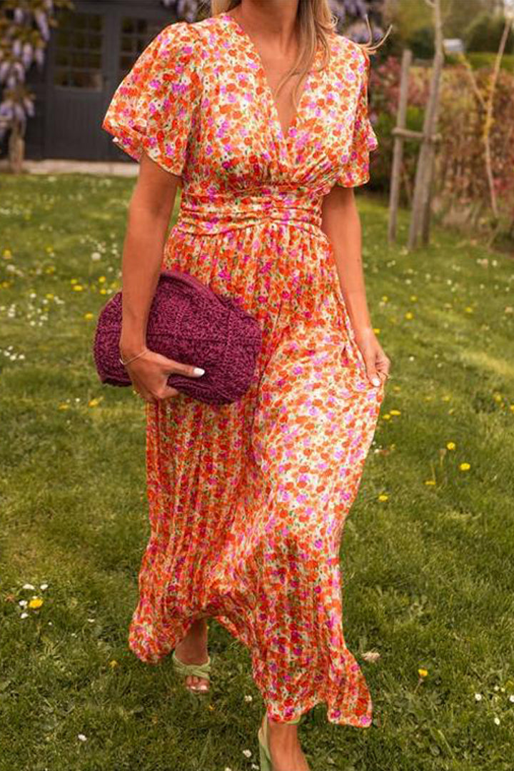 Pauline - Longue Robe à Motif Floral