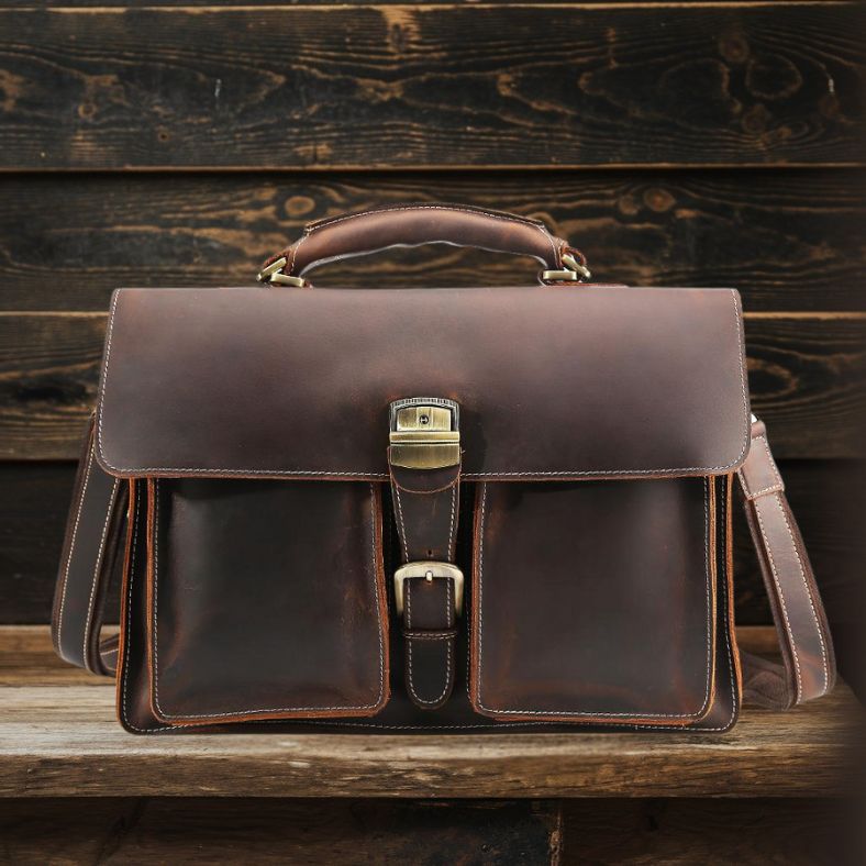 Sac à Bandoulière en Cuir Marron | COLMAR
