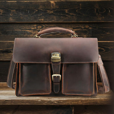 Sac à Bandoulière en Cuir Marron | COLMAR
