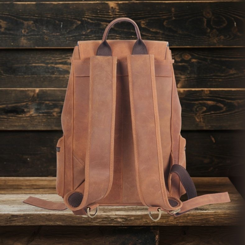 Sac à dos en cuir avec cordon de serrage | FLAM