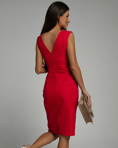 Florine | Robe cintrée avec décolleté en V et fente
