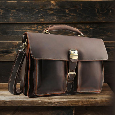 Sac à Bandoulière en Cuir Marron | COLMAR
