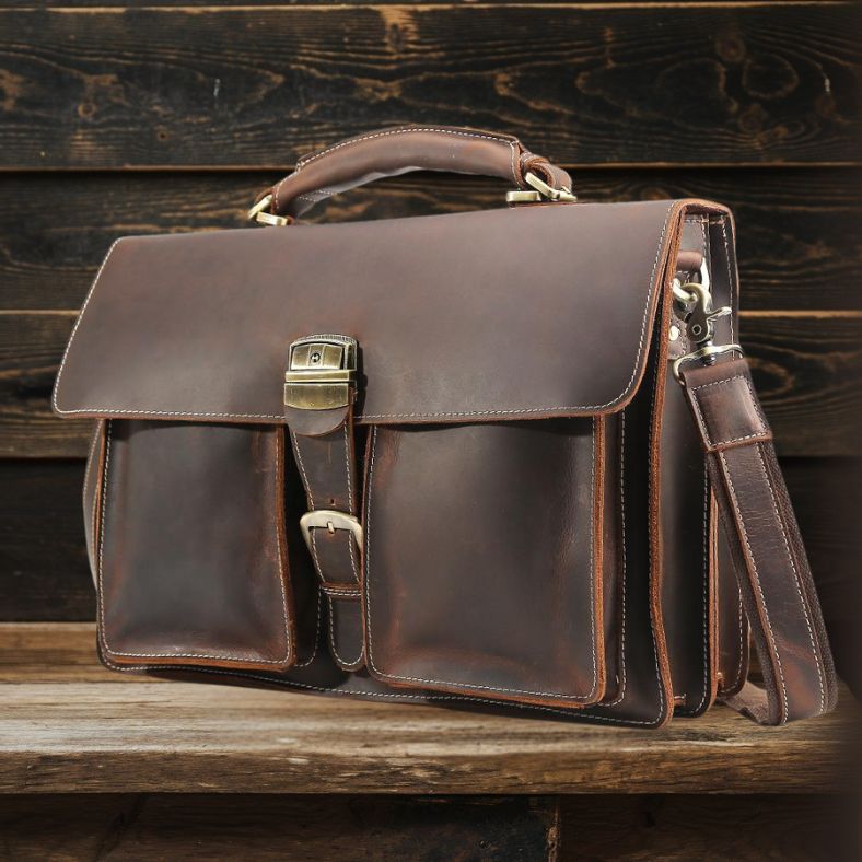 Sac à Bandoulière en Cuir Marron | COLMAR