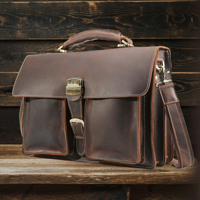 Sac à Bandoulière en Cuir Marron | COLMAR