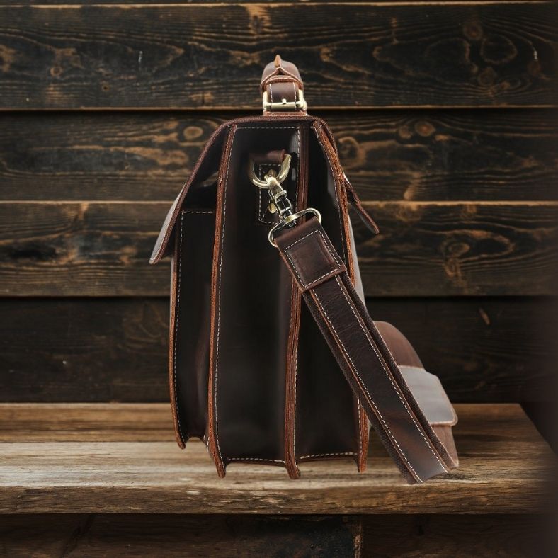 Sac à Bandoulière en Cuir Marron | COLMAR