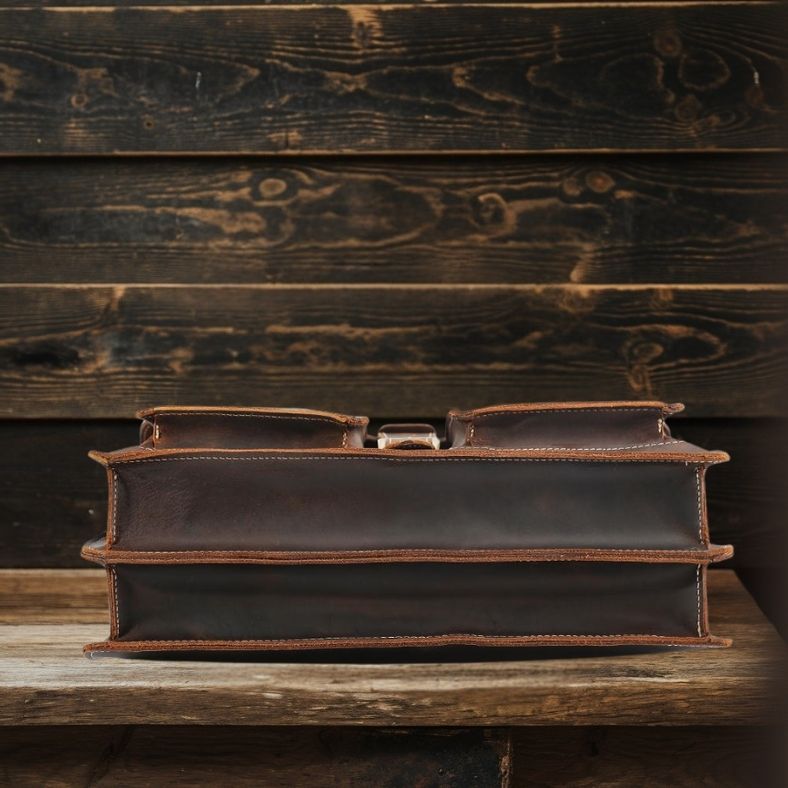 Sac à Bandoulière en Cuir Marron | COLMAR