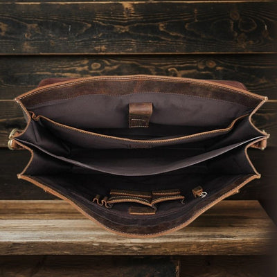 Sac à Bandoulière en Cuir Marron | COLMAR