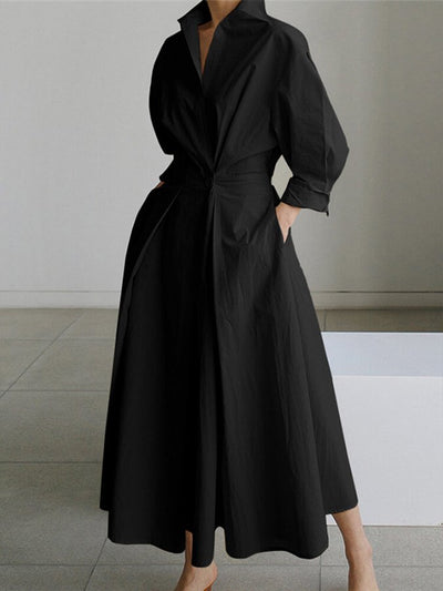 Clémence™ | Robe Midi Boutonnée