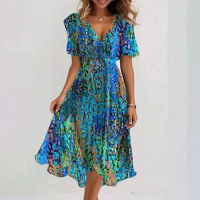 Linne | Robe Midi Fleurie Élégante