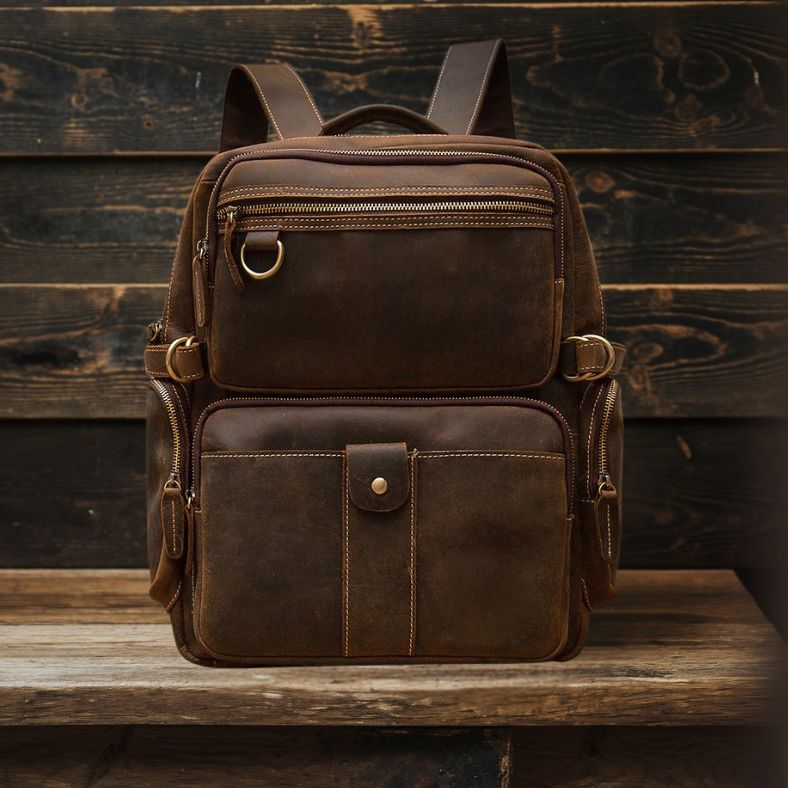 Sac à dos en cuir marron | BASEL