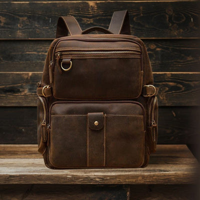 Sac à dos en cuir marron | BASEL