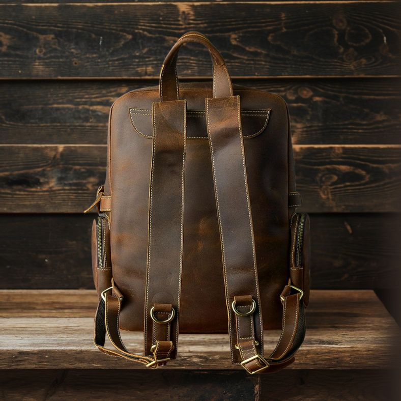 Sac à dos en cuir marron | BASEL