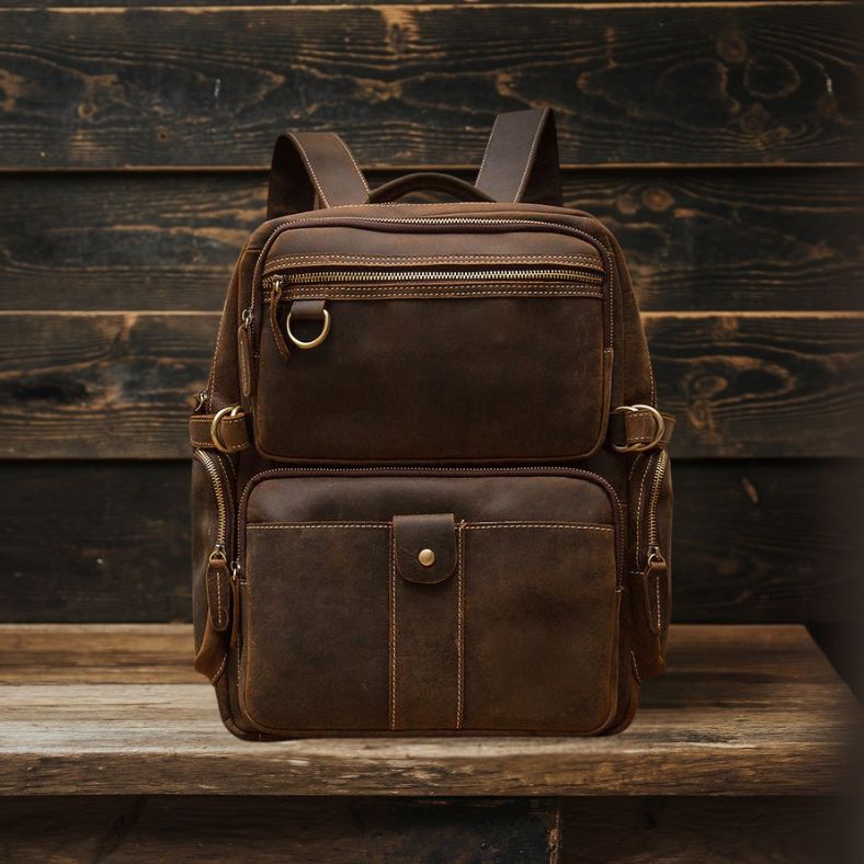 Sac à dos en cuir marron | BASEL