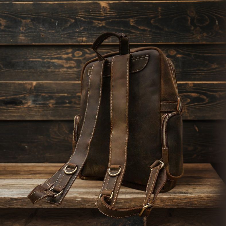 Sac à dos en cuir marron | BASEL