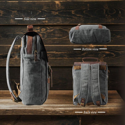 Harlan | Sac d'école en toile et cuir