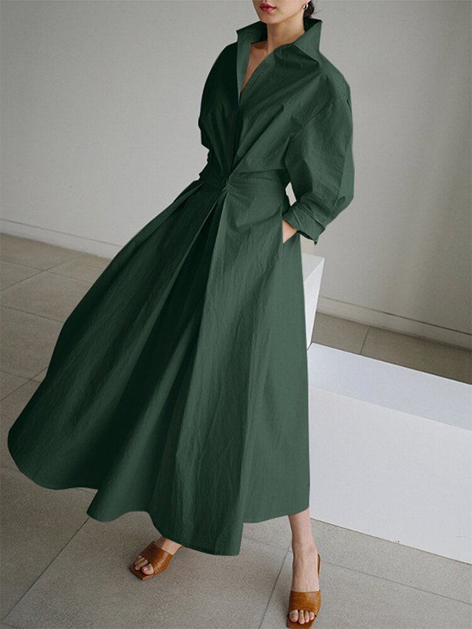 Clémence™ | Robe Midi Boutonnée