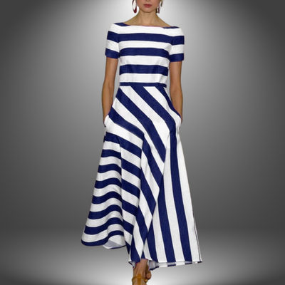 Natalia | Robe longue rayée artisanale