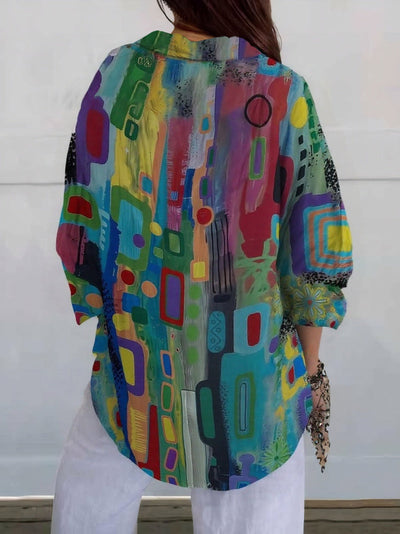 EDNA | BLOUSE À MOTIF GÉOMÉTRIQUE ÉLÉGANT