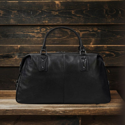 Sac de Voyage en Cuir Noir | AALBORG
