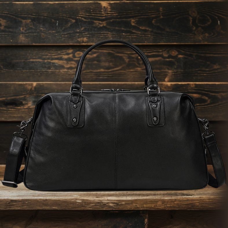 Sac de Voyage en Cuir Noir | AALBORG