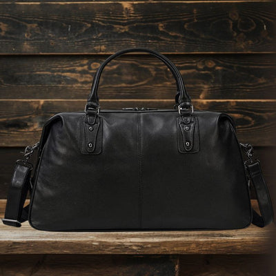Sac de Voyage en Cuir Noir | AALBORG