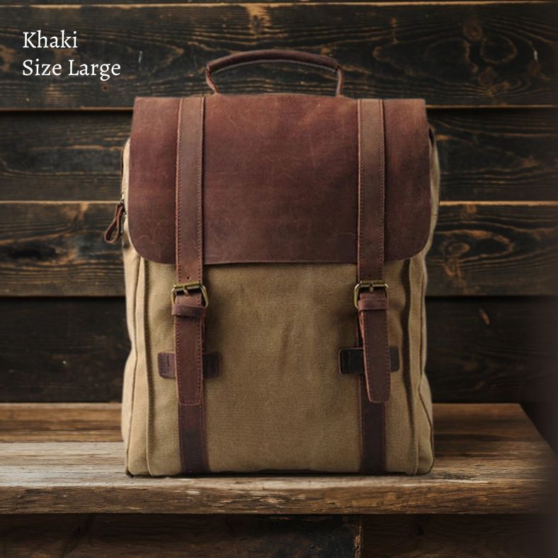 Harlan | Sac d'école en toile et cuir