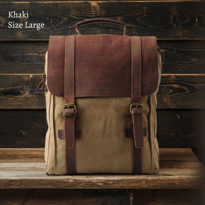 Harlan | Sac d'école en toile et cuir
