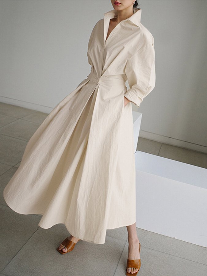 Clémence™ | Robe Midi Boutonnée