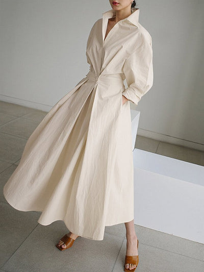 Clémence™ | Robe Midi Boutonnée
