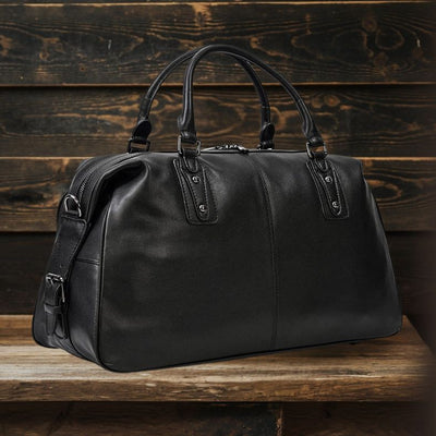 Sac de Voyage en Cuir Noir | AALBORG