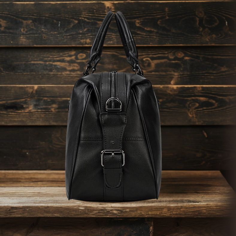 Sac de Voyage en Cuir Noir | AALBORG